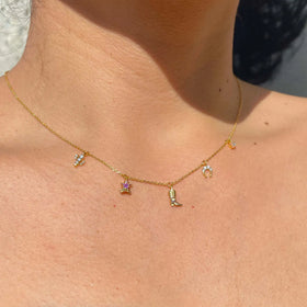 Y288 Wholesale Collares Para Mujer PVD 18K Gold Plated Cowboy Boots Hat Horseshoe Pendant Necklace Fashion Jewelry Necklaces