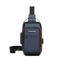 High-End Lightweight Men's PU Chest Bag Waterproof Zipper Cross-Body Shoulder Mobile Phone & Passport Holder for Outdoor Travel