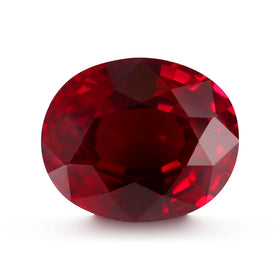 Synthetic Ruby Oval Thai Cut Pagoda Cut No Crack Pigeon Blood Ruby Gemstone Clear One