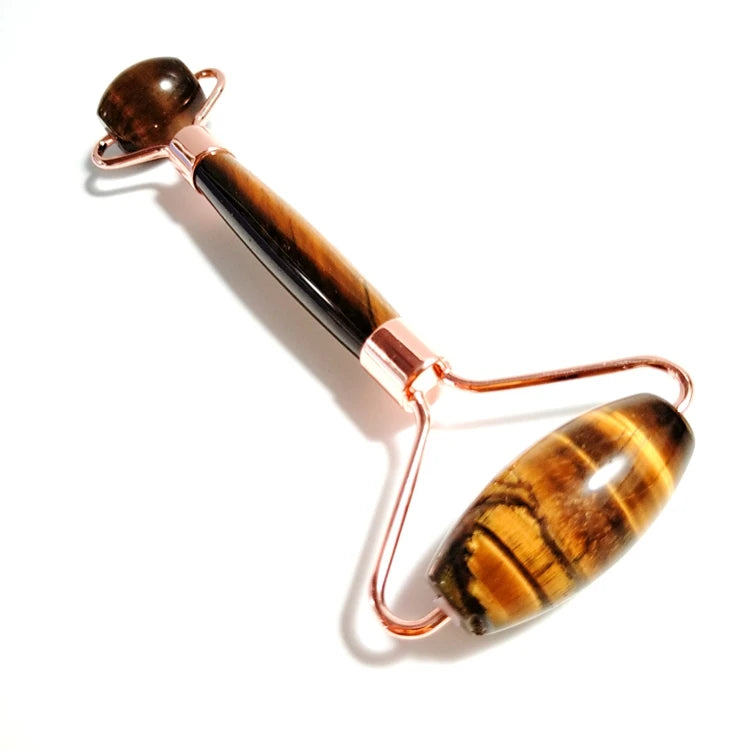 Diy Anti Aging Facial Natural Gua Sha Genuine Yellow Tiger Eye Facial Roller