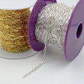 Hot Popular Rectangle Chains in Meter for Jewelry Necklace Making Paper Clip Chain in Roll Sterling Silver Chain by the Meter