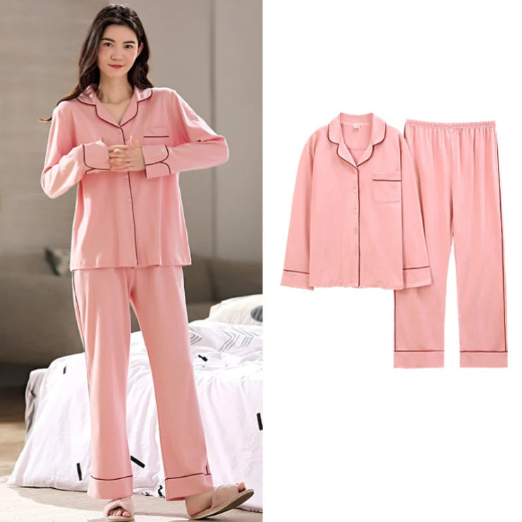 2025 New Sleepwear Cotton Homewear Long Sleeve Women Pyjamas 100organic Cotton Pajamas Sets