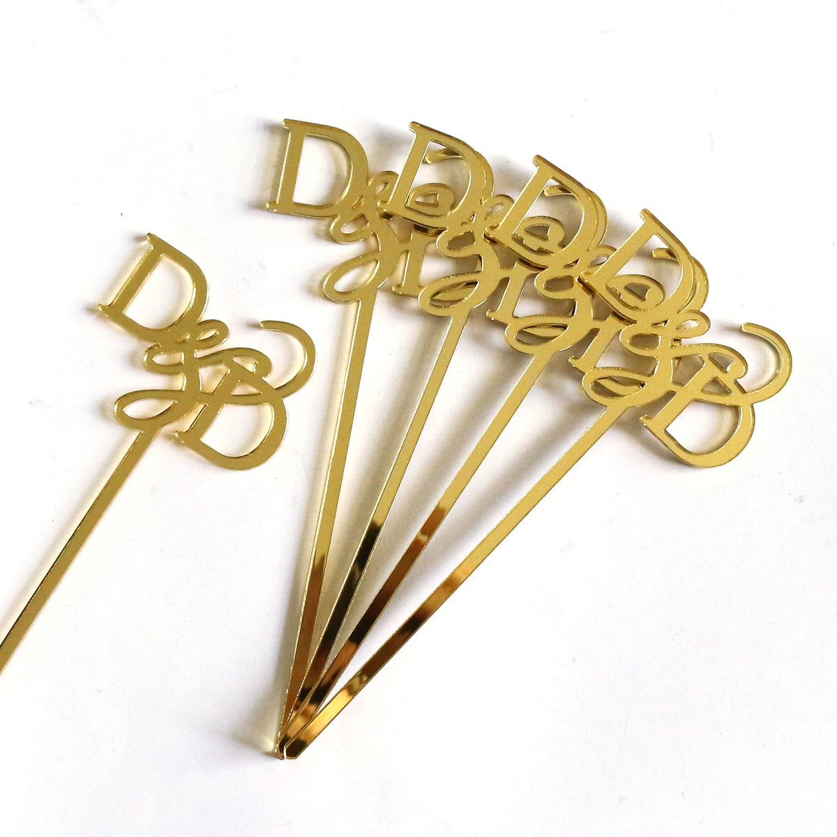 Factory Price Plastic Cocktail Stir Drinking Stirrer Gold Color Mirror Acrylic Stirrer MegaBDM