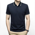 FLN Best Quality Men's Polyester for Polo Shirts Custom Logo New Design Yarn Dyed Casual Wear Solid Pattern Short Sleeve Style