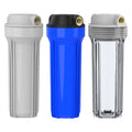 10inch Transparent White Blue Filter Housing with 1/2 Interface Filter Cartridge Housing