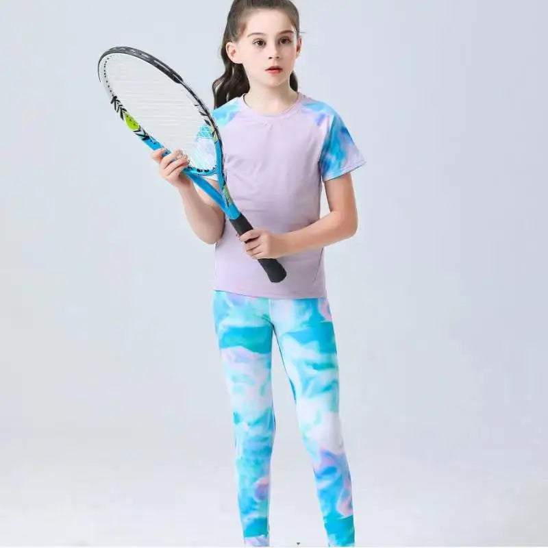 Kids Short Sleeve  Workout Vest Fitness Active Wear Kids Shirts Sports Running Tank Top Breathable Children Tennis Wear
