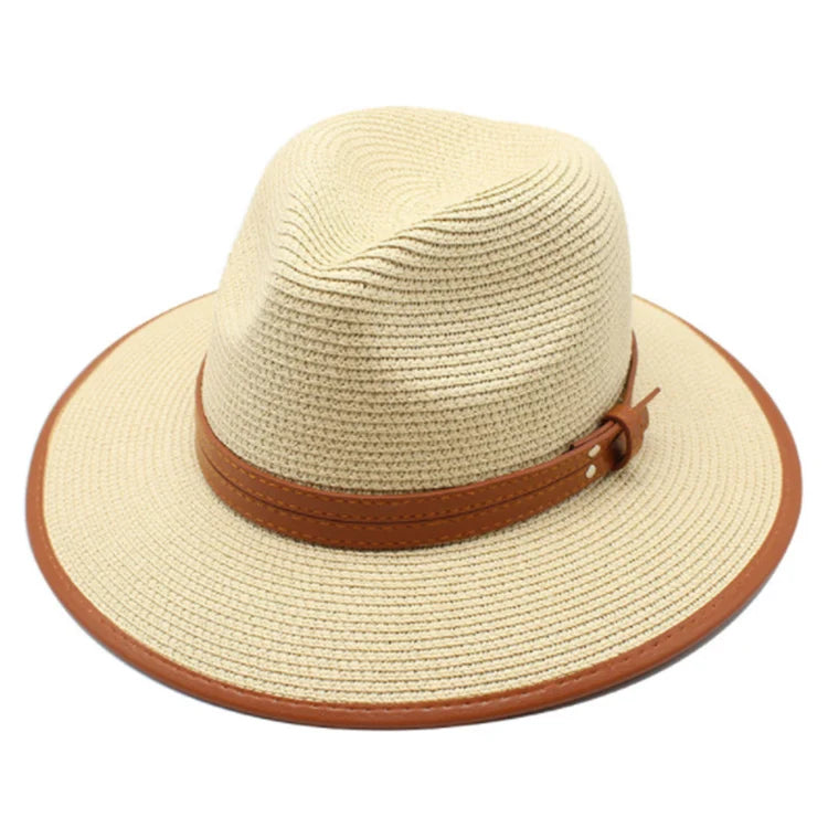 Outdoor Unisex Character Travel Spring Summer Breathable Sun Paper Braid Floppy Fedora Beach Fishing Panama Lace Cap