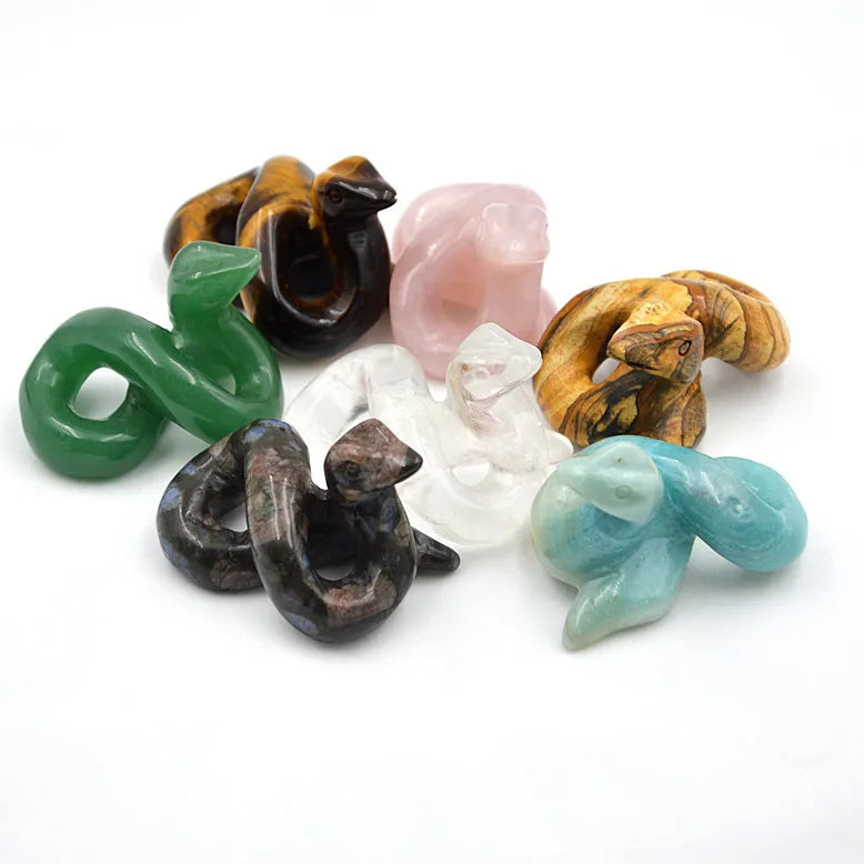 DIY Wholesale Stone Carvings/Human Stones Snake Crystals Carvings/Hand Carved Crystal Snake