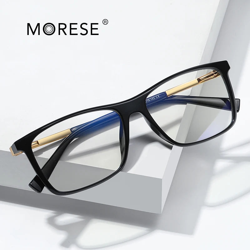 MORESE 2085 Men's Optic Eyeglasses Blue/Black/Transparent Same Style Acetate Frames TR90 Computer Glasses
