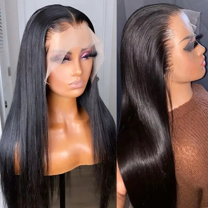 Wholesale 10"-26" Double Drawn Transaparent13x4 Full Lace Frontal Raw Human Hair bob Wig