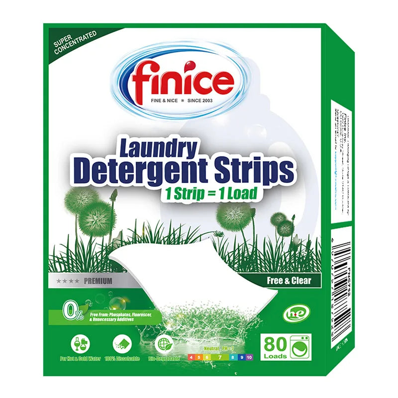 FNC752 Finice Private Label Eco-friendly Disposable Apparel Laundry Detergent Sheets