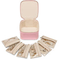 Leather Jewelry Box for Earrings and Necklace Storage Box Carrying Case Separate Bags Stud Earrings and Necklace Bag