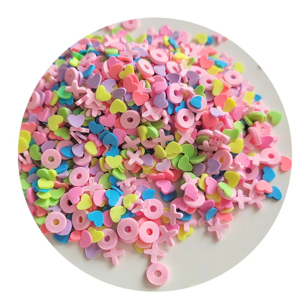 Love Heart Valentine Day Polymer Clay Slices for Crafts Making Slime Filler Accessories DIY Nail Art Decoration
