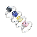 Authentic 925 Sterling Silver Sapphire Rings for Women Personalized Wedding Fine Jewelry with Diamond Wholesale Party Jewellery