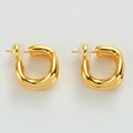 Fashion Personality Brass Plating 18k Gold Irregular Square Hoop Earrings Women Jewelry Factory Wholesale