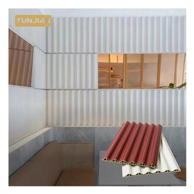 Hot Selling WPCwool Material Waterproof Environment Friendly Modern Design Indoor Decorative Fluted Wave Wall Panel Board