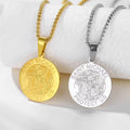 Ready to Ship Men's Trendy San Miguel Religious Necklace 18k Gold Plated Stainless Steel Waterproof Jewelry