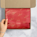 Custom Logo Gold Printing Gift Silk Tissue Wrapping Paper 17gsm Red Single Side Coating Factory Production