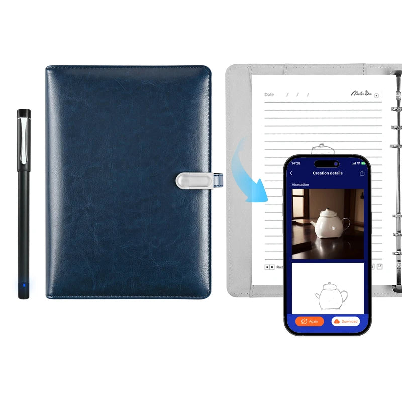Factory Direct  Digital Note Book Smart Writing Set Handwriting Recognition Sync Sharing Smart Pen With App and USB Flash Drive