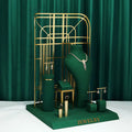 Sundo Custom Suede Microfiber showcase Diy Jewellery Display Rack Green Necklace Ring Jewelry Display Stands Sets for Counter