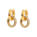 Hypoallergenic Jewelry Stainless Steel Full Cubic Zirconia Statement 18k Gold Plated Cartilage Surgical Steel Earring YF3228