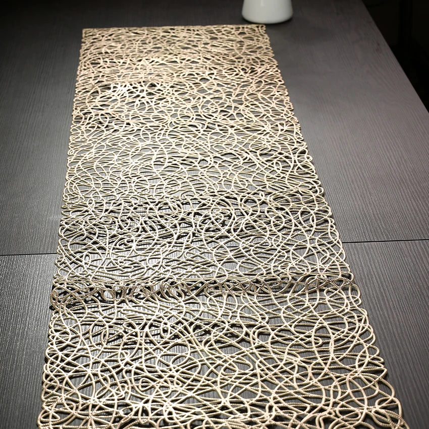 Tabletex Rectangle Luxury Gold Table Runners for Home Party Wedding Table Decoration