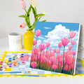 CHENISTORY Modern Cartoon Flower Landscape Canvas Acrylic DIY Gift Easy-to-Paint-by-Numbers Kits for Beginners