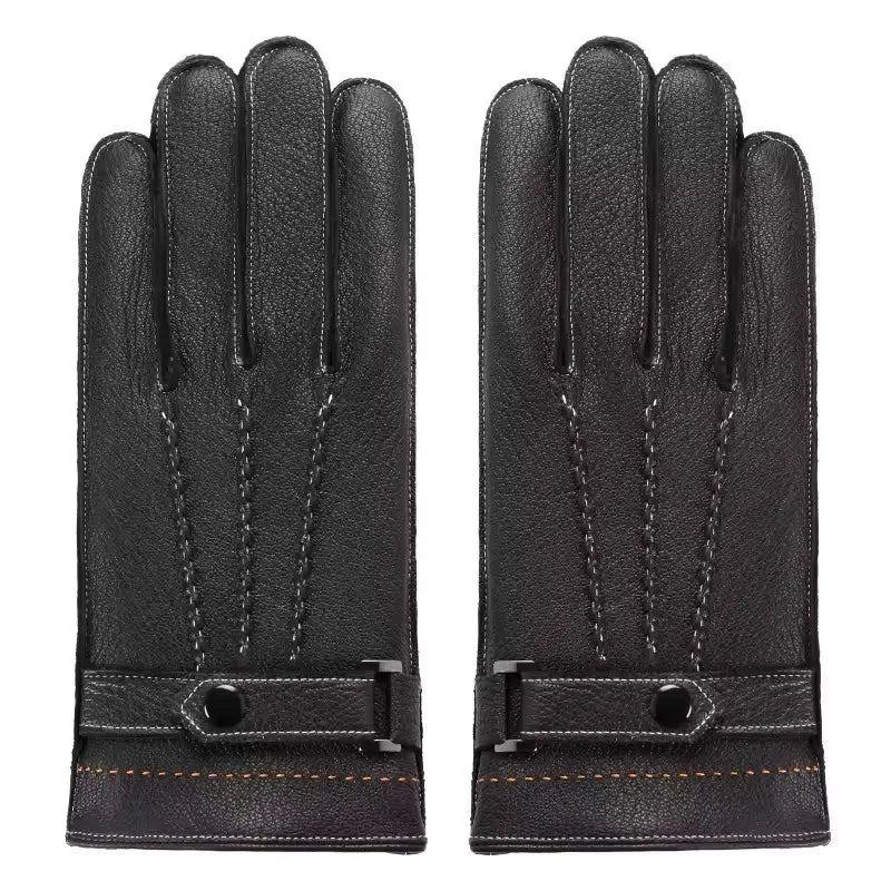 Hot Sale Warm Winter Custom Wool Lining Mens Outdoor Thermal Real Leather Sheepskin Gloves