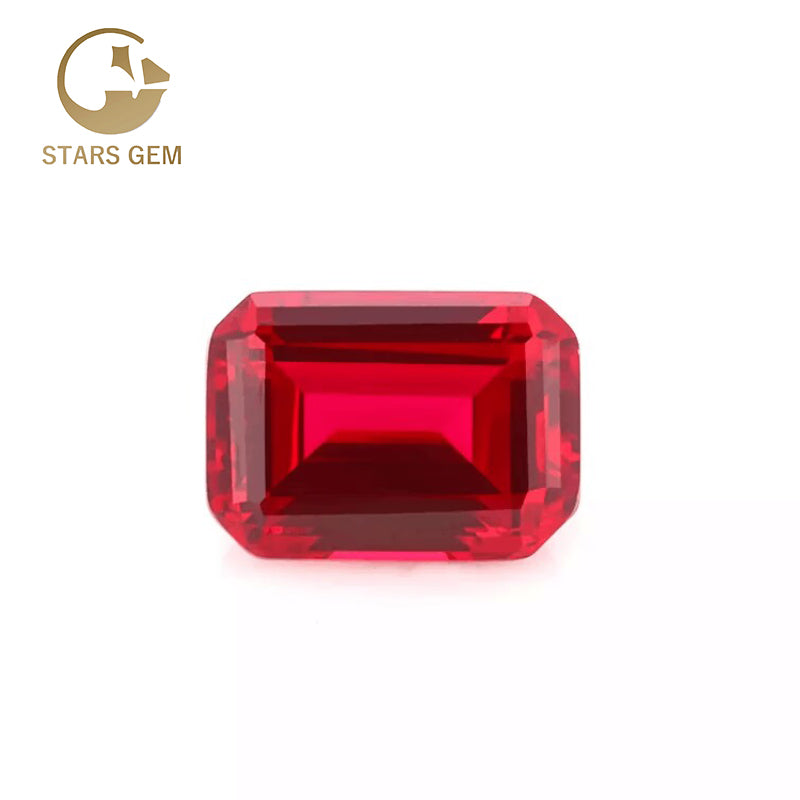 Starsgem  Wholesales Gemstone Jewelry Fancy Color Emerald Cut 1.5CT Loose Lab Grown Ruby