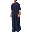 Muslim Morocan Anti Static Fabric  Arab Black Jubba Punjabi Kurta Pajama Daffah for Men Jalabiya Thobe Fashion