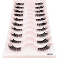 Half Lashes 10pairs EyeLashes False Mink Eyelashes Cat Eye Crisscross Transparent Band False Eyelashes Natural False Lashes