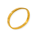 High-quality 18K Gold Plated Non-fading Oval Flat Ring Buckle Opening Stainless Steel Cuff Bracelet Customizable Color Size