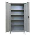 Double Door Iron File Cupboards with 4 Shelves Black Metal Storage Cabinet