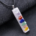 2026 Factory direct Irregular Square Strip Energy Plaster Seven Chakra Pendant Necklace for jewelry gift