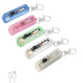 Portable COB LED EDC Keychain Flashlight Rechargeable Type-C Charging ABS 400LM Red/Blue Light