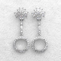 Sterling Silver 8mm/9mm/10mm Semi Mount Stud Eardrops Empty Support Blank Setting S925 Base Without Center Stone for DIY Inlay