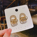 Full Zircon Circle Hoop Stud Earrings for Women Girls Korean Style Elegant Crystal Jewelry Ear Rings Fishtail Lady Earrings
