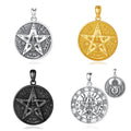 Merryshine S925 Sterling Silver Pentagram Pendant Moon Sun Goddess Tetragrammaton Necklace With Pearl Pagan Charm Chains