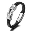 2022 New Wholesale Luxury Men's Magnetic Buckle Leather Cuff Bracelets Engraved Bracelet