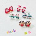 Factory New Resin Earrings Sweet Snowman Christmas Earrings Jewelry Cute Santa Elk Christmas Earrings 2025