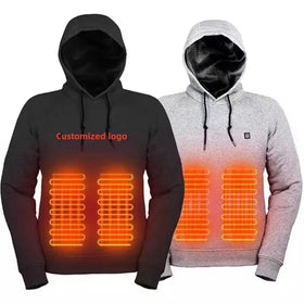 Direct Manufacturer Customized USB Heated Winter Hoodie Long Sleeves Five Zone Heating 100% Polyester Milwaukee Electric Print