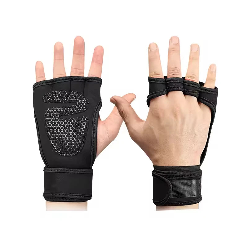 Custom Logo Gym Hand Support Weightlifting Wrist Wraps Workout Gloves Non-Slip Fitness Glove