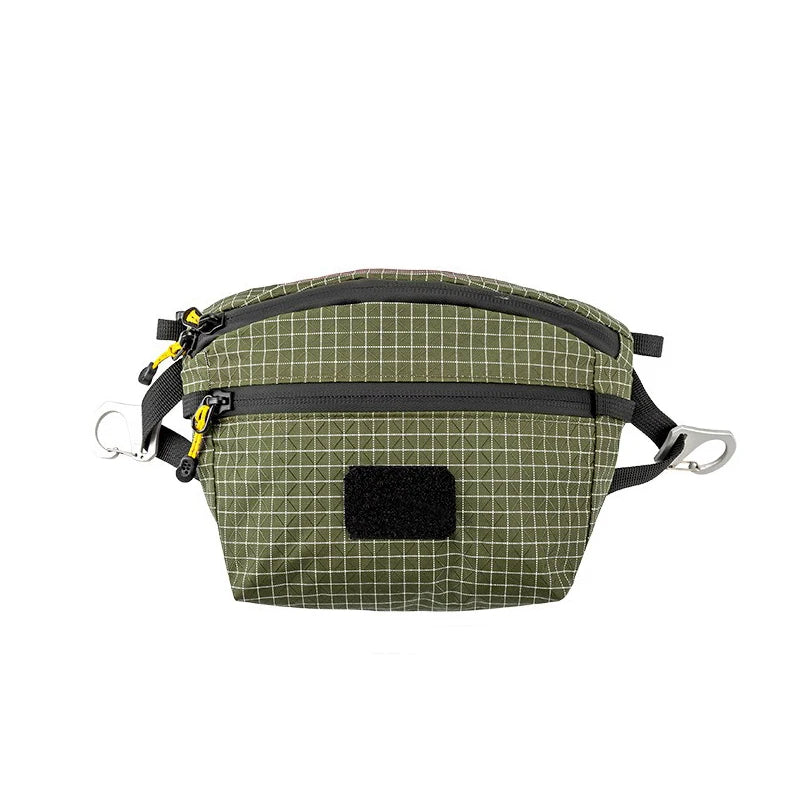 Custom Durable Outdoor Hiking Fanny Pack Crossbody Waist Bag Zipper Closure Sporty Style Pillow Shape Waterproof Dyneema Bag