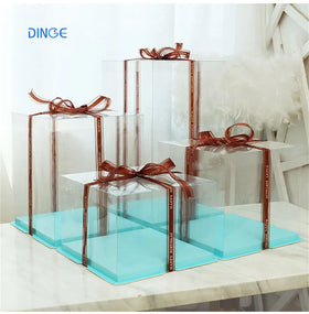 Acetate Large Black and White Box Boxes Cake Christmas