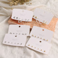 Trendy Korean Style Gold Plated Stud Earrings Set for Women Silver Pearl Circle Hoop Stud Earrings Jewelry