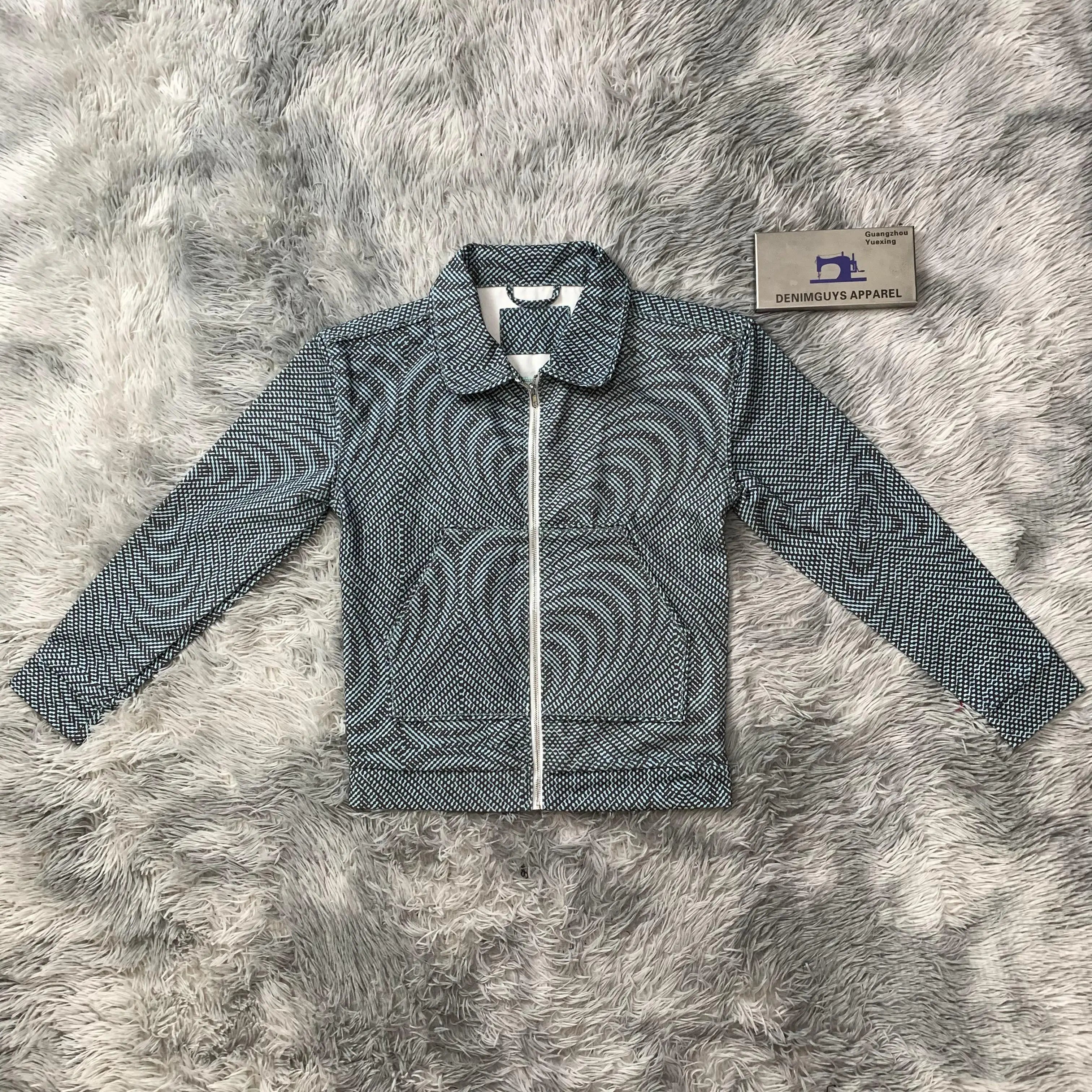 DENIMGUYS New Design Men's Jackets Full Over Print Cotton Twill Jacket Plus Size Custom Full Body Printed Streetwear Jackets