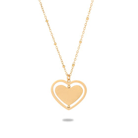 Customizable 316L Stainless Steel Pendant Necklace Rotatable Heart Engraving Classic Waterproof for Anniversary-Wholesale Couple