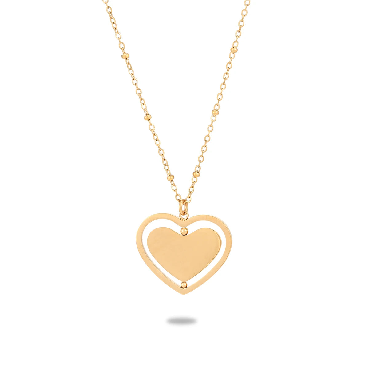 Customizable 316L Stainless Steel Pendant Necklace Rotatable Heart Engraving Classic Waterproof for Anniversary-Wholesale Couple