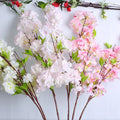 Decorative Wall Artificial 3 Forks Dense Cherry Tree Branches Hanging Flower Light pink Cherry Blossom Sakura Flower Garland