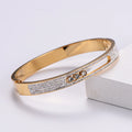 Crystal Rhinestone Fine Jewelry 18k Gold Plated Stainless Steel Bracelets Bangles for Women